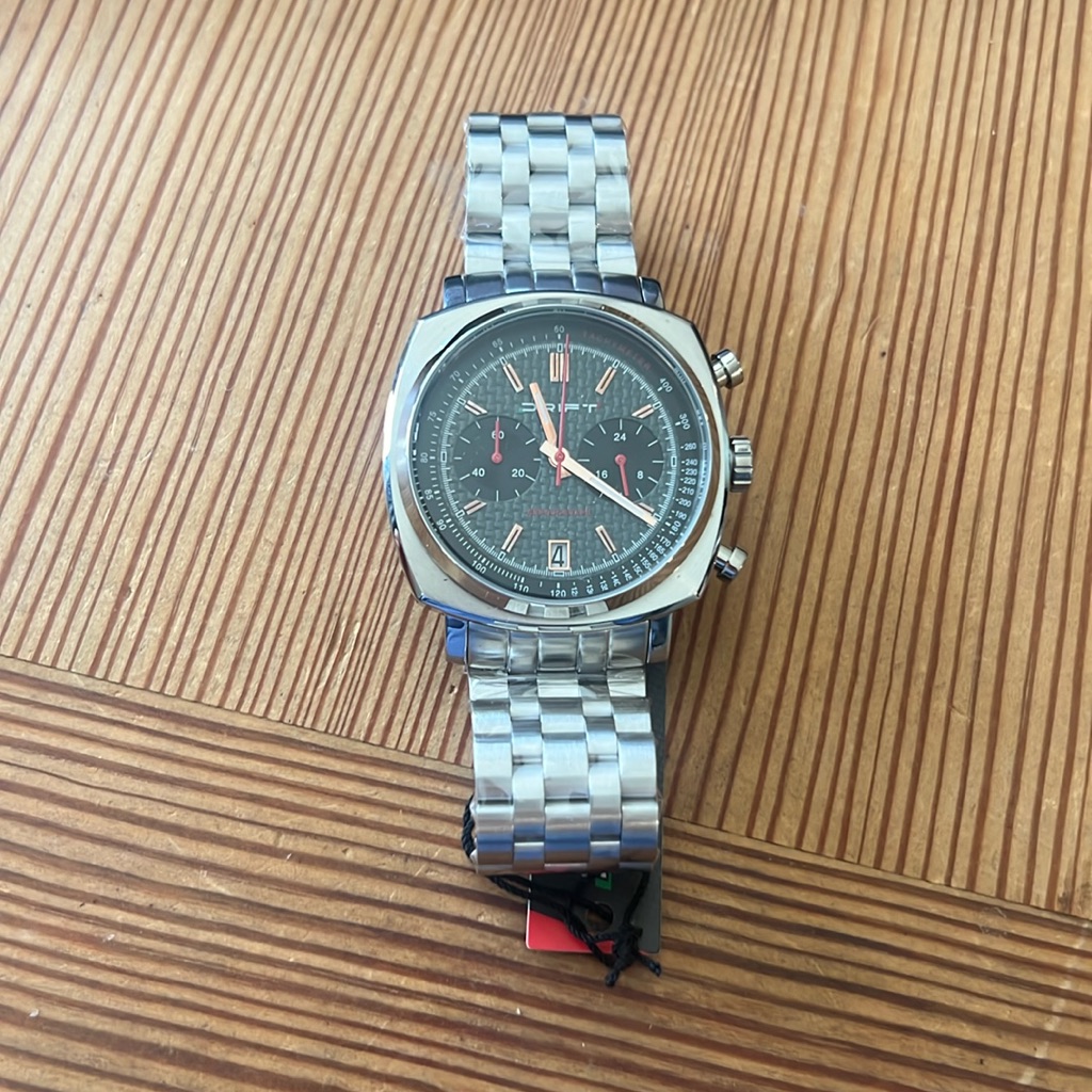 Motor Time Drift Pro-Am Gray Black Rose Gold 42 Mm Mecha Quartz Chronograph W Ss